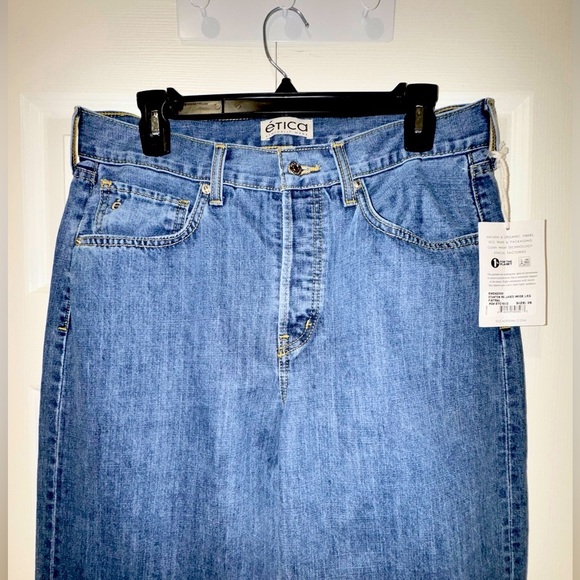 Etica Classic Stanton relaxed fit wide leg Blue Jeans. NWT size 28. - Picture 2 of 14